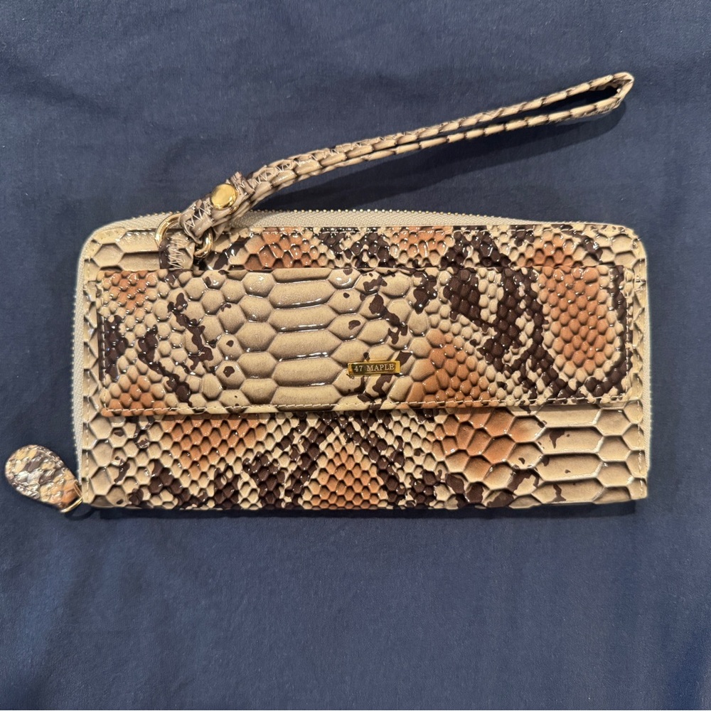 47 Maple Snake Print Wristlet Wallet